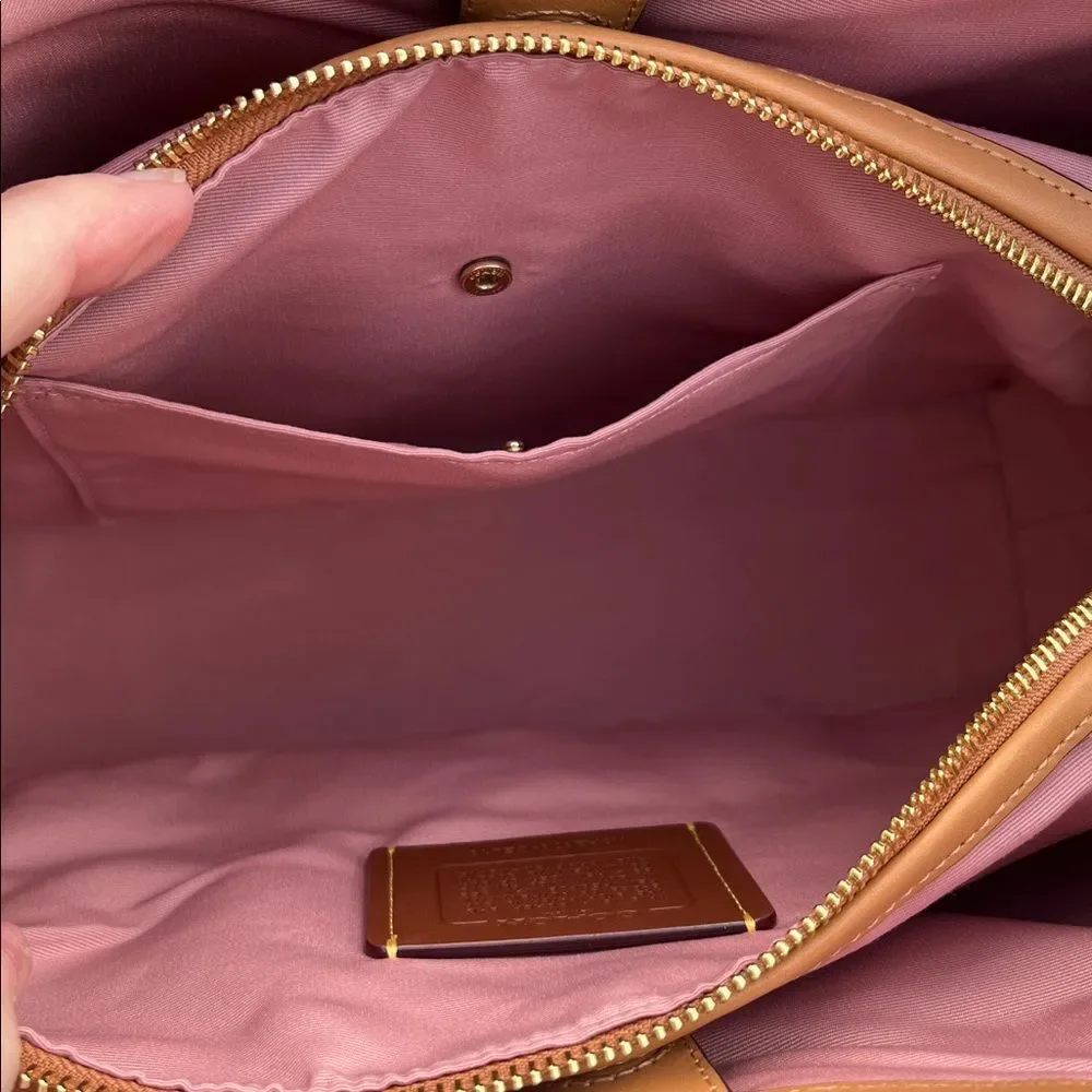 Coach Erin Shoulder Bag In Signature Canvas With Charms Purse Powder Pink